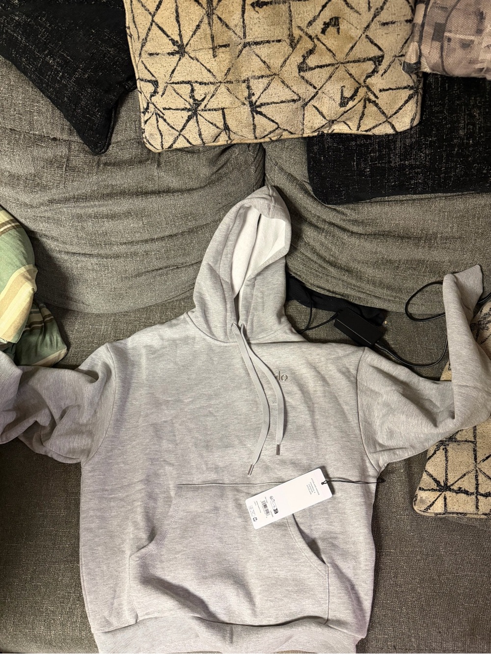 ALO Yoga Men’s Light Gray Pullover Hoodie, brand new with tags and packaging